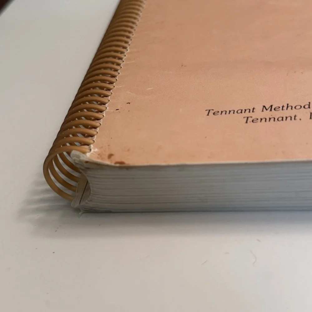Tenant Methodist Church Iowa Spiral bound Treasured Recipes Cookbook VTG